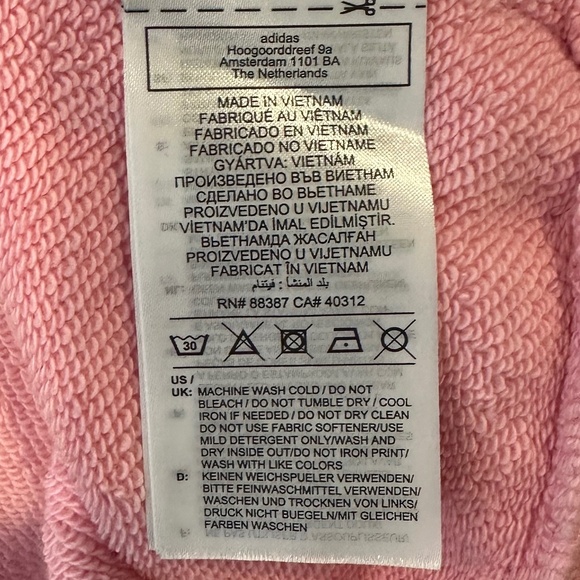Men's Adidas Originals Pink Logo Loose Fit Hoodie - Size XL - Picture 13 of 16